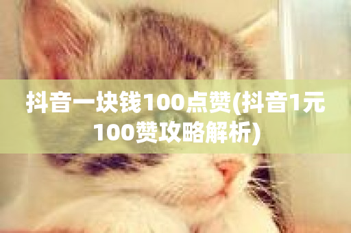 抖音一块钱100点赞(抖音1元100赞攻略解析)-第1张图片-ZBLOG