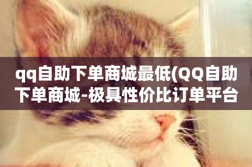 qq自助下单商城最低(QQ自助下单商城-极具性价比订单平台)