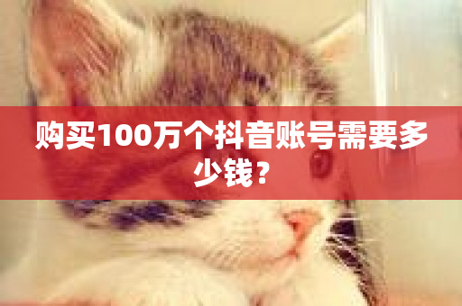 购买100万个抖音账号需要多少钱？-第1张图片-ZBLOG