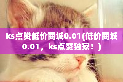 ks点赞低价商城0.01(低价商城0.01，ks点赞独家！)