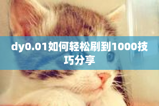 dy0.01如何轻松刷到1000技巧分享-第1张图片-ZBLOG