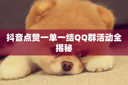 抖音点赞一单一结QQ群活动全揭秘-第1张图片-ZBLOG