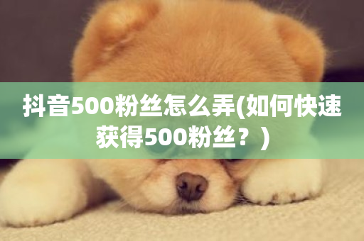 抖音500粉丝怎么弄(如何快速获得500粉丝？)-第1张图片-ZBLOG