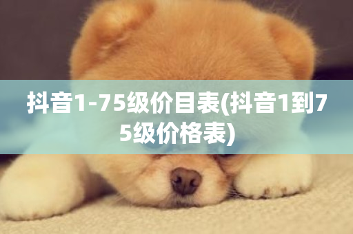 抖音1-75级价目表(抖音1到75级价格表)-第1张图片-ZBLOG