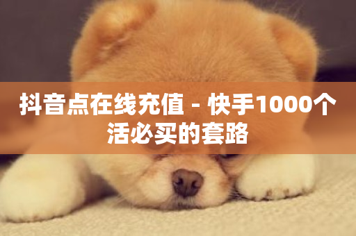 抖音点在线充值 - 快手1000个活必买的套路-第1张图片-ZBLOG