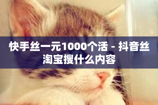 快手丝一元1000个活 - 抖音丝淘宝搜什么内容