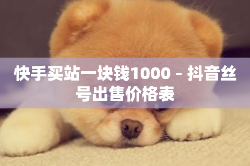 快手买站一块钱1000 - 抖音丝号出售价格表-第1张图片-ZBLOG