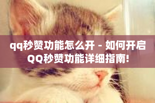 qq秒赞功能怎么开 - 如何开启QQ秒赞功能详细指南!-第1张图片-ZBLOG